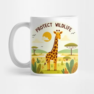 Giraffe in the Savannah - Protect Wildlife Mug